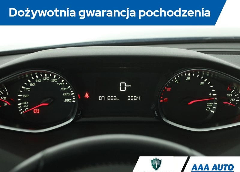 Peugeot 308 cena 53000 przebieg: 71361, rok produkcji 2019 z Lidzbark małe 211